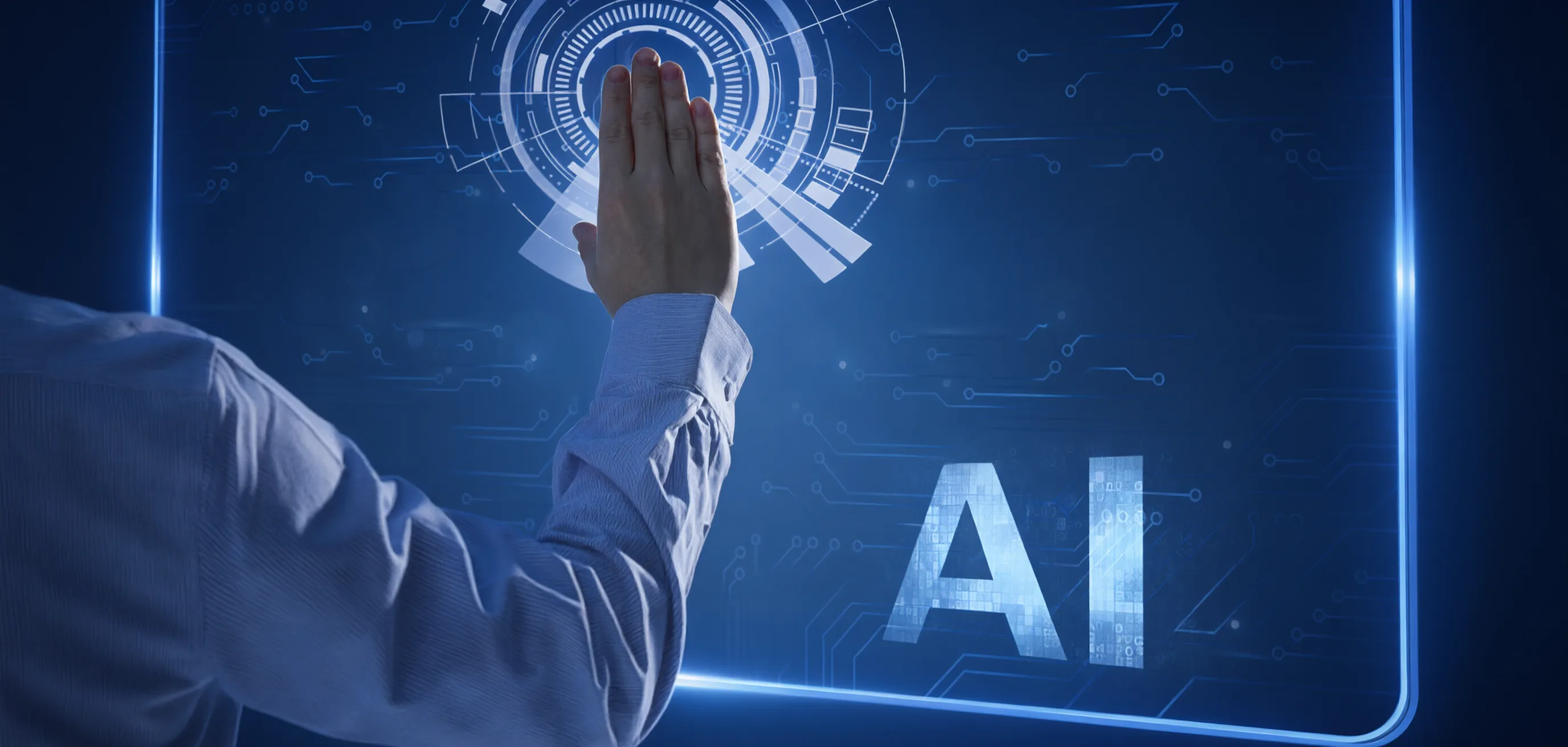 人与 AI 数字员工协作：对话派活 · 授权执行 · 人审留痕（AI 协作大屏示意）